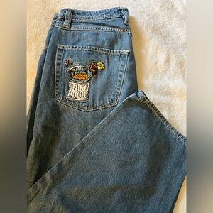 Empyre Blue Jeans with Embroidered Detail Y2K